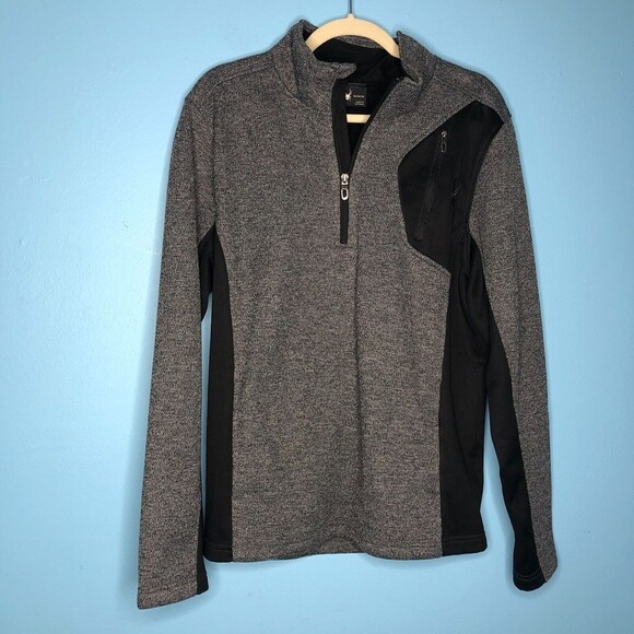 Spyder Sweater Mens Medium Gray 1/4 Zip Sweatshirt Fleece - Picture 1 of 9